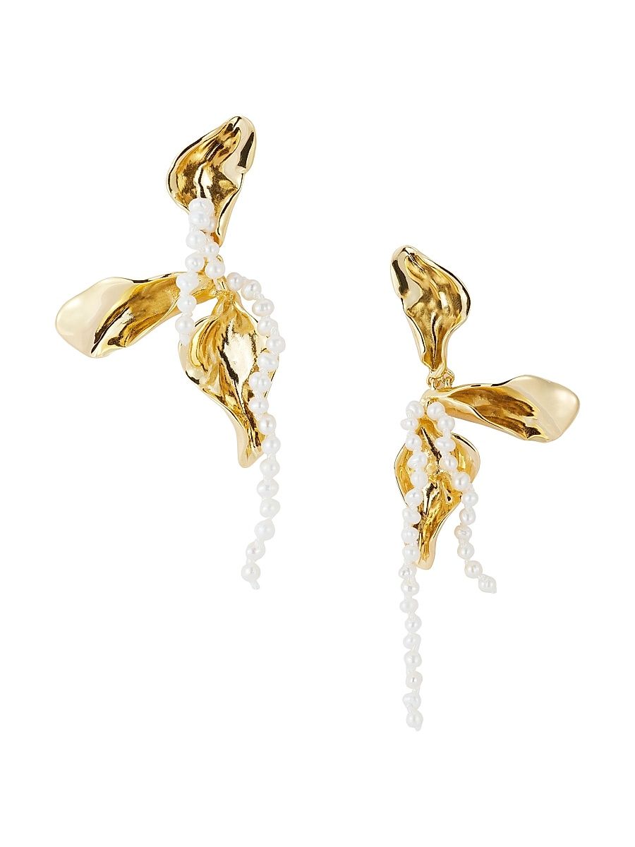 Women's Rosalia 14K-Gold-Plated & Freshwater Pearl Drop Earrings - Gold