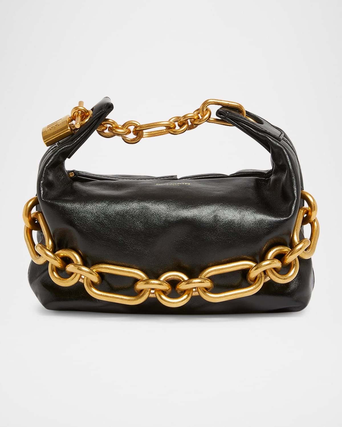 Sync Chain Mini Top-Handle Bag in Calfskin Leather
