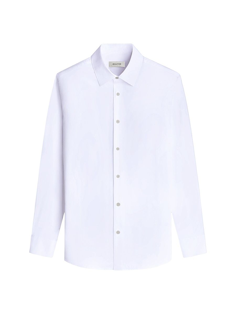 Men's Julian Stretch Cotton Button-Front Shirt - White - Size XXL