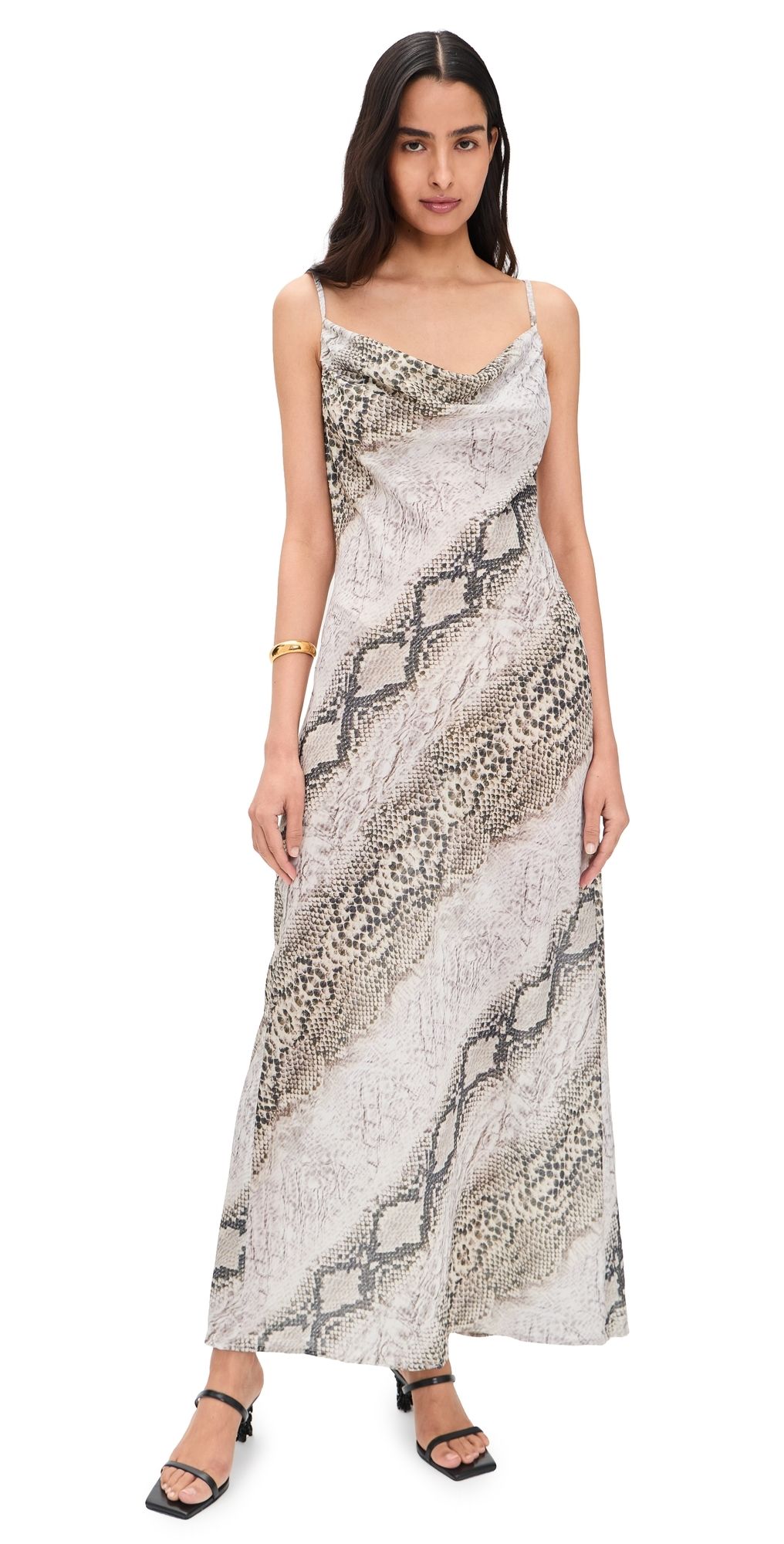 Madison the Label Fontana Maxi Dress Snake Print L