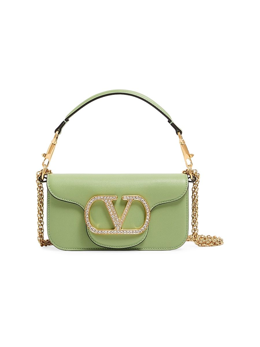 Women's Locò Small Shoulder Bag with Jewel Logo - Mint Crystal