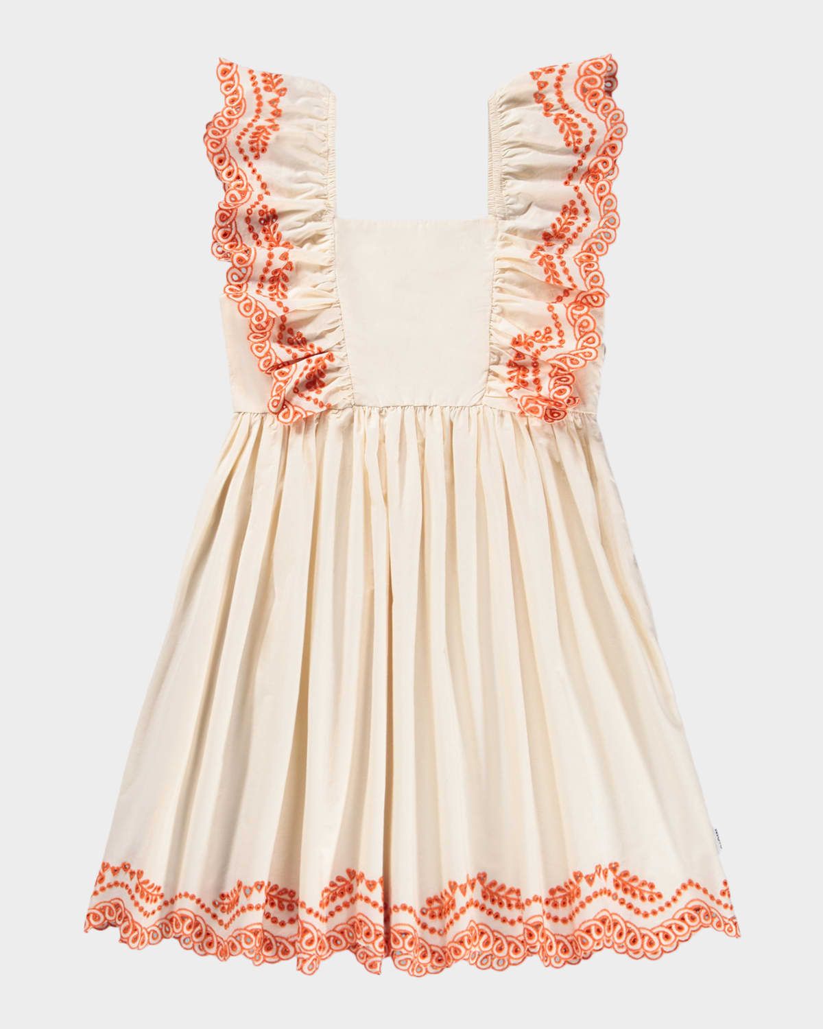 Girl & apos;s Clementine Embroidered Flutter-Sleeve Dress