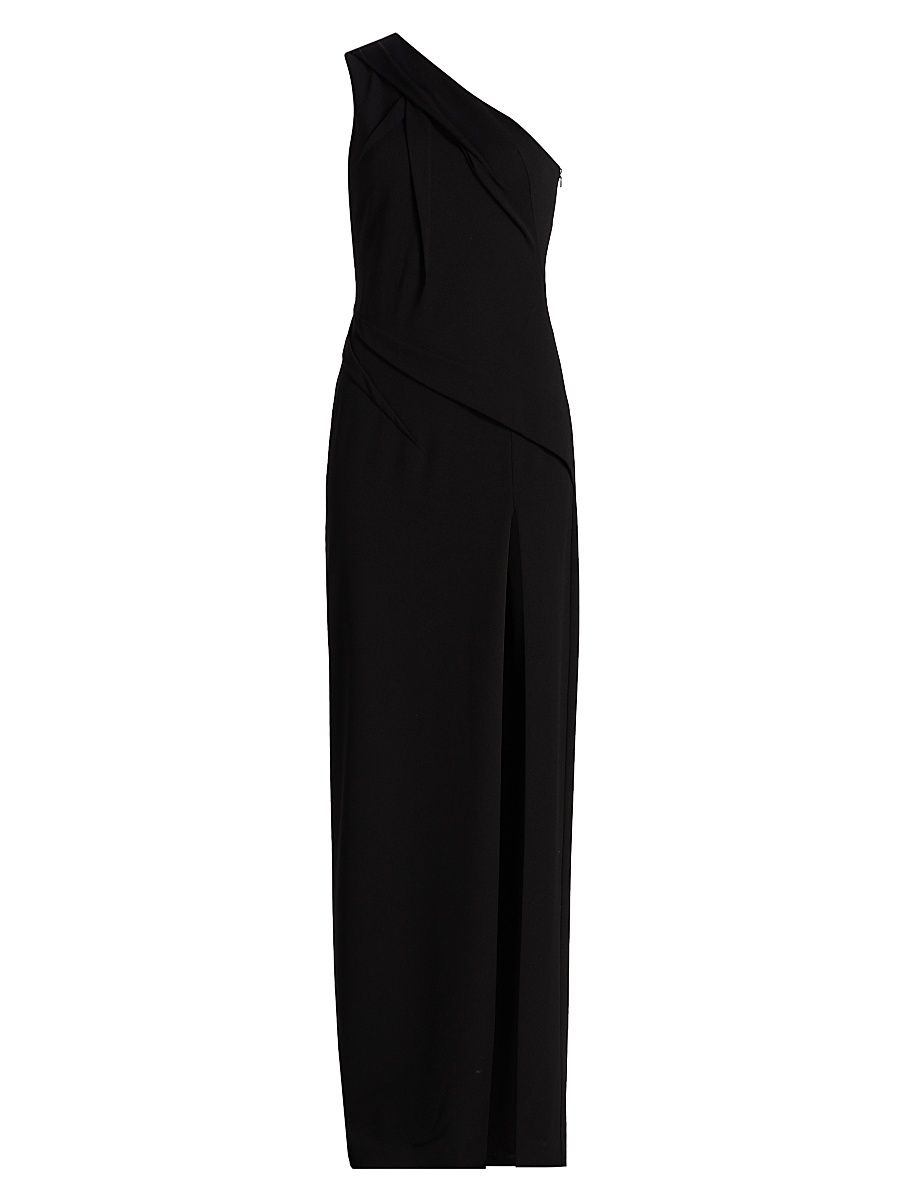 Women's Arliss One-Shoulder Crepe Gown - Black - Size 2