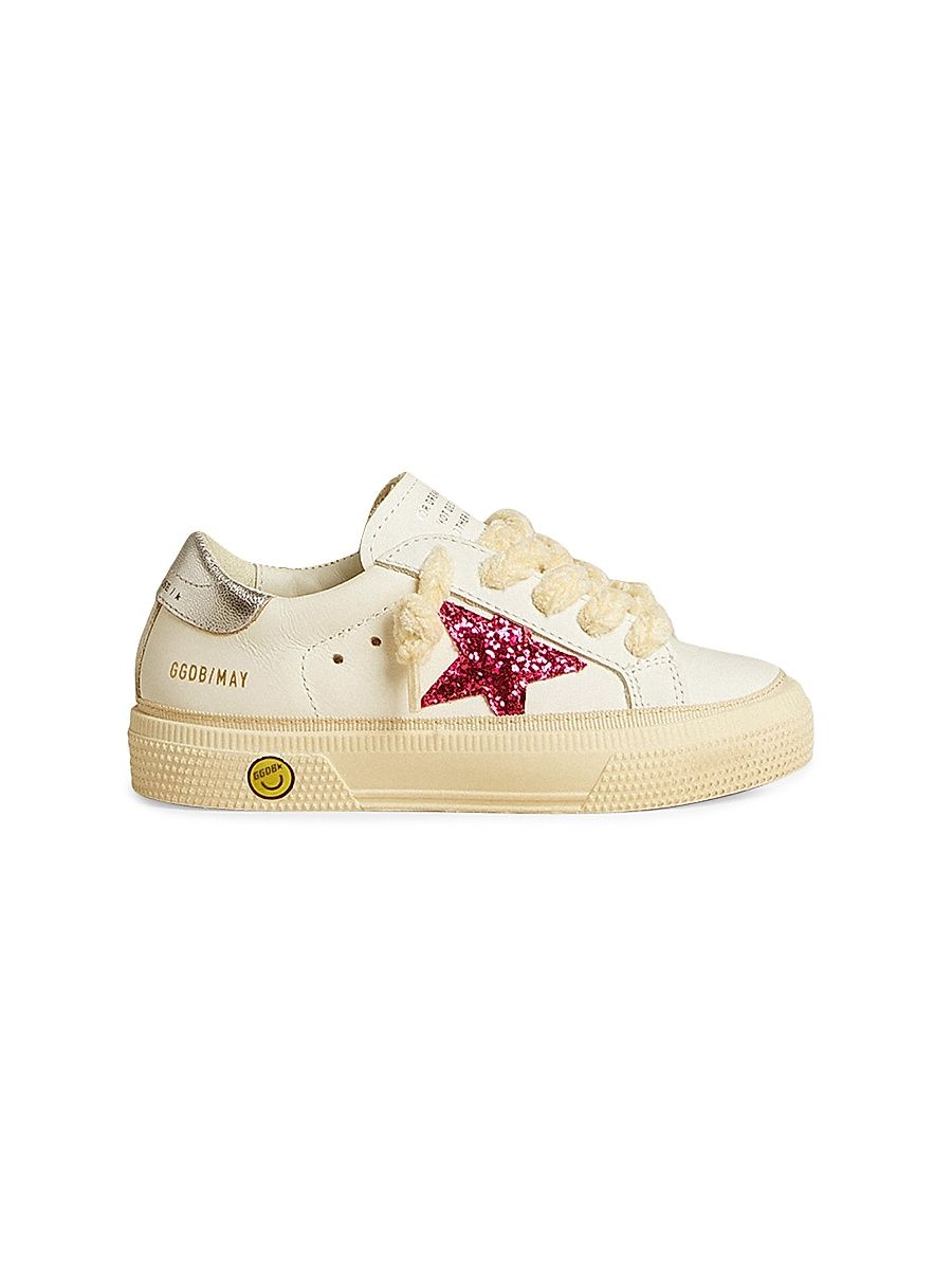 Baby Girl's, Little Girl's & Girl's May Glitter Star Platform Sneakers - White Fuchsia - Size 1.5 (Child)