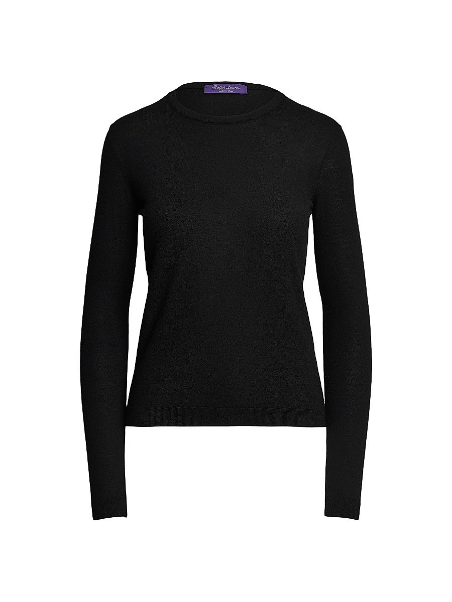 Women's Crewneck Wool-Blend Sweater - Black - Size XS