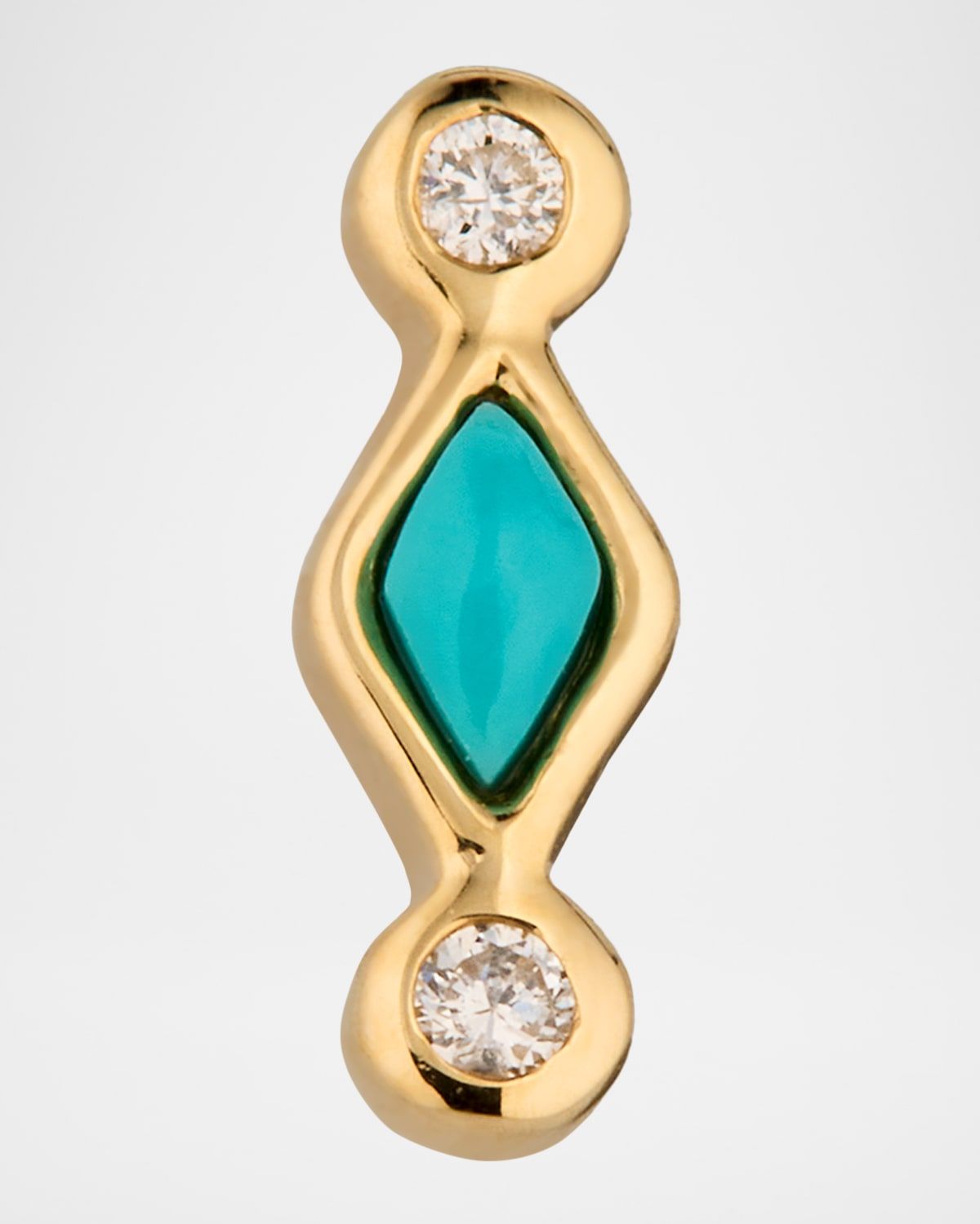 Turquoise and Diamond Bezel Stud Earrings