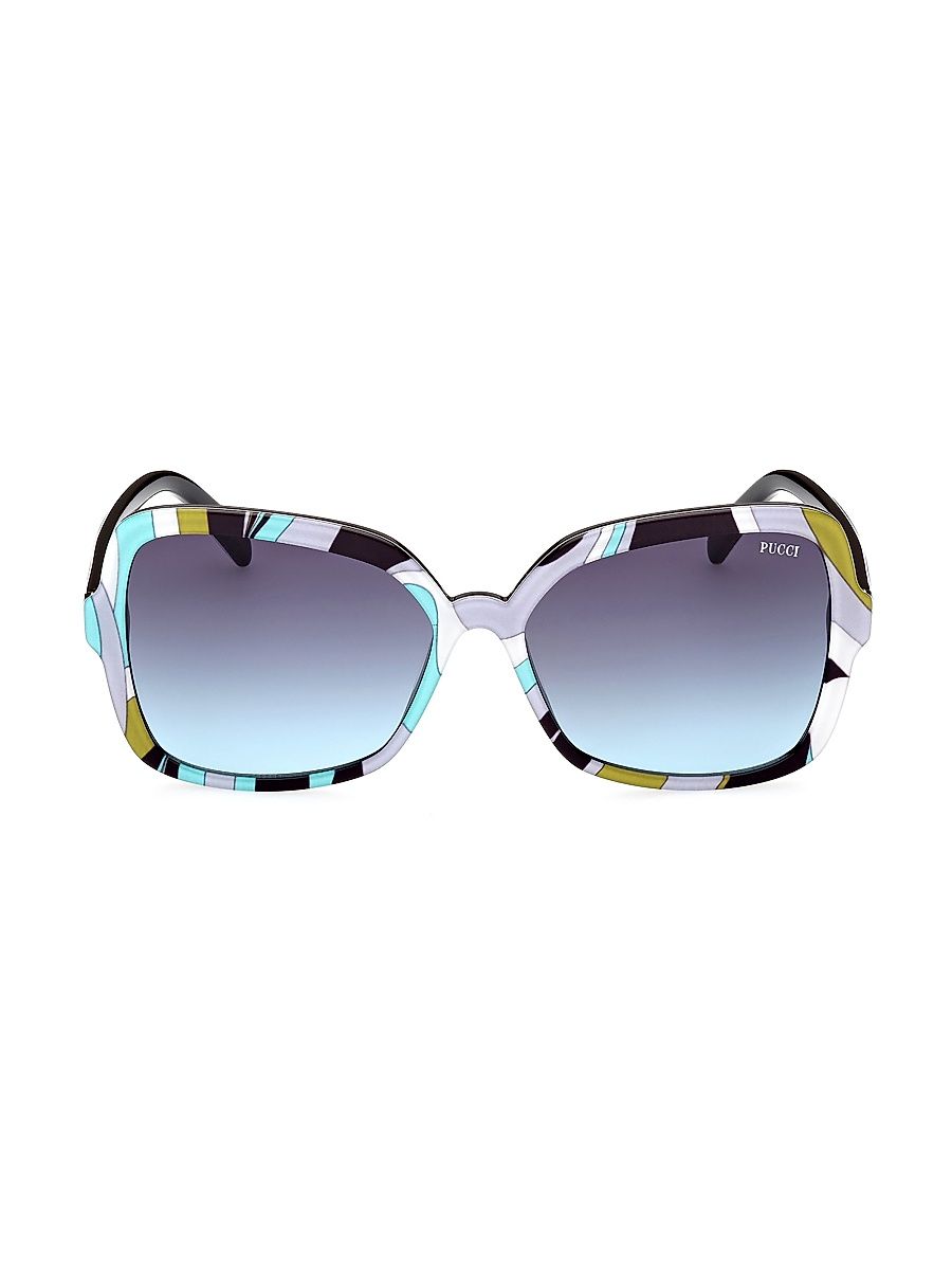 Women's 60MM Butterfly Sunglasses - Turquoise
