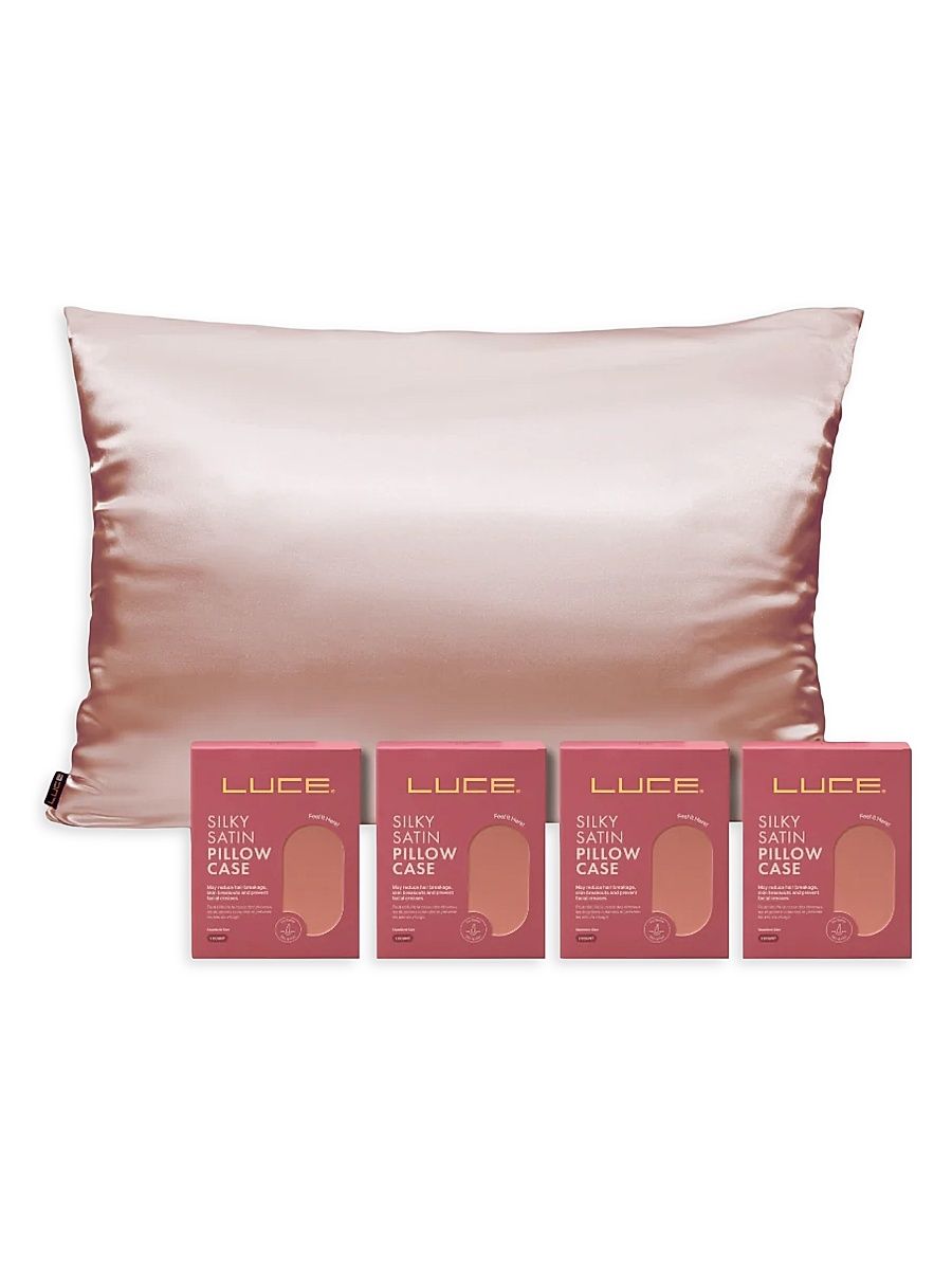 Silky Satin Pillowcase Bundle 4 Piece - Champagne