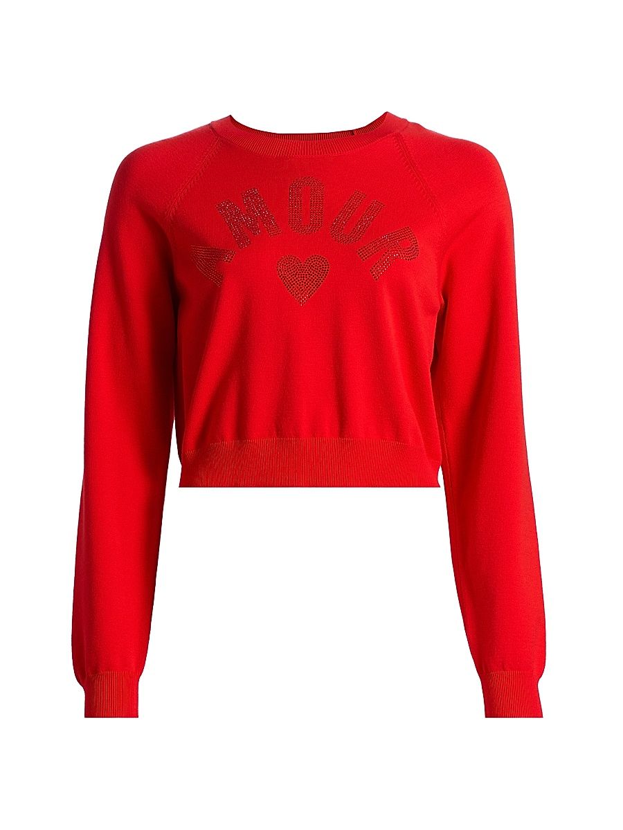 Women's Amour Hotfix Knit Crewneck Sweater - Bisou - Size XL