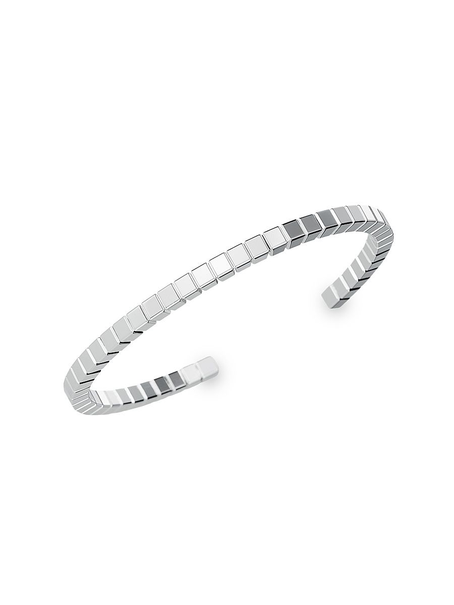 Women's Ice Cube White Gold Bangle - Fair Mined White Gold - Size Medium