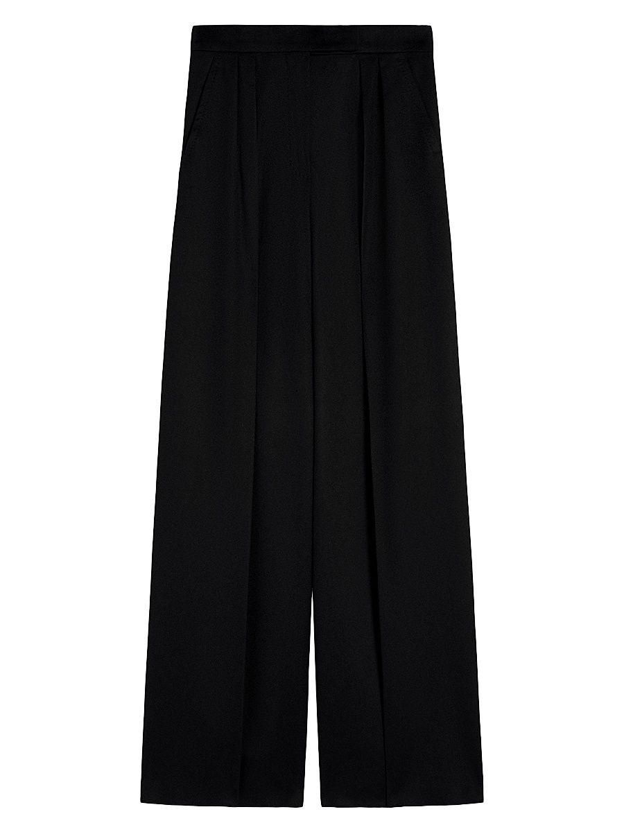 Women's Flared Camel Trousers - Black - Size 14