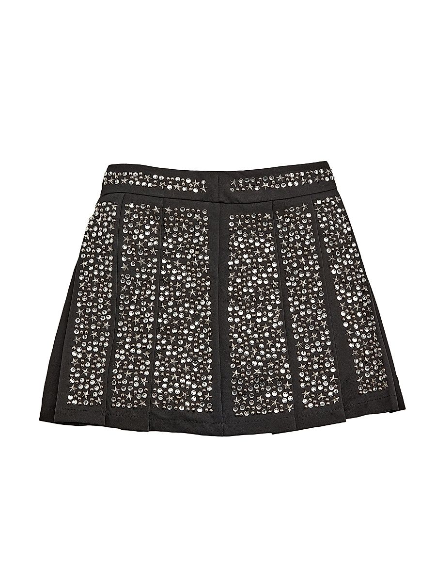 Little Girl's & Girl's Embellished Pleated Skirt - Black - Size 14