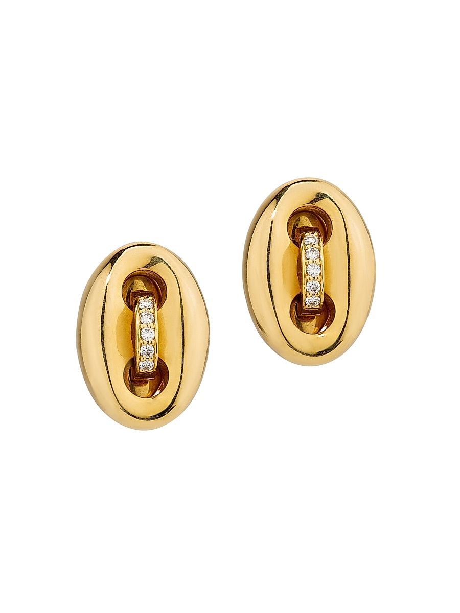 Women's Mariner 18K Yellow Gold & 0.75 TCW Diamond Earrings - Gold
