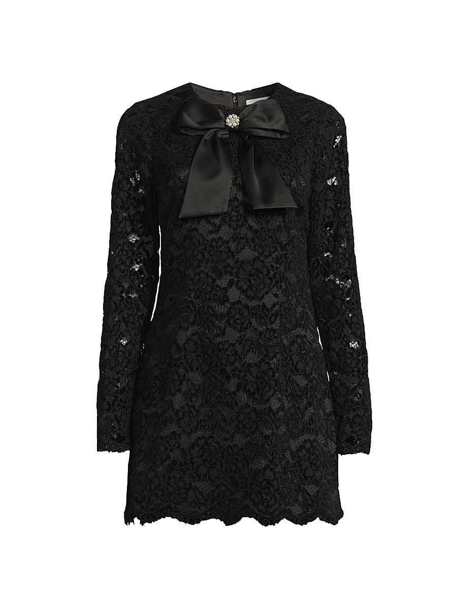 Women's Tyler Lace Bow Minidress - Black - Size 14