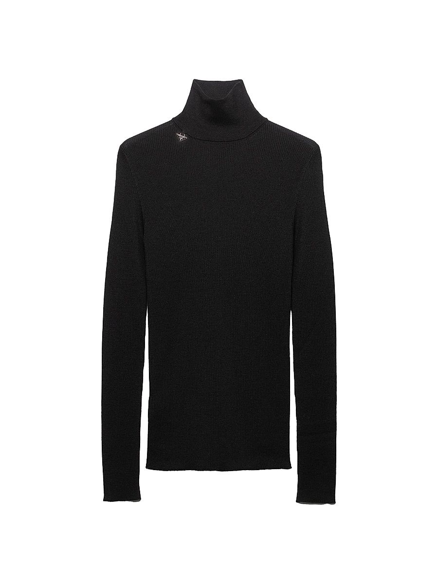 Women's Wool Turtleneck - Black - Size 8