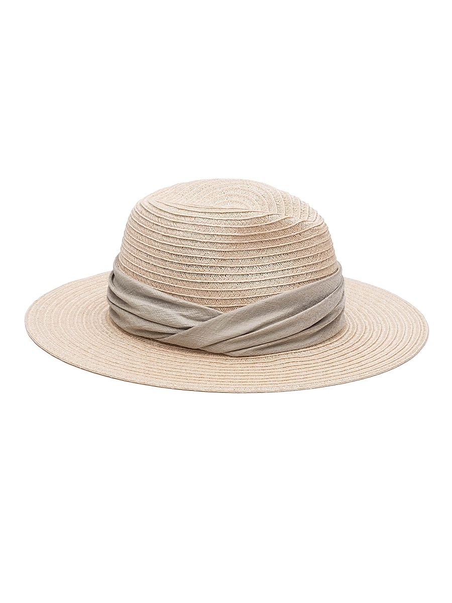 Women's Courtney Woven Scarf-Trim Fedora - Beige