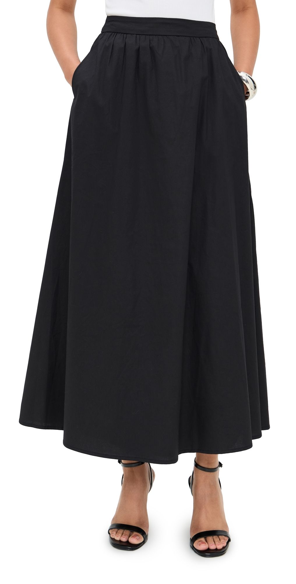Runaway the Label Zima Flowy A-Line Midi Skirt Black XL