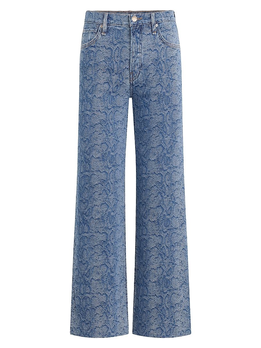 Women's Rosie Snake-Print High-Rise Wide-Leg Jeans - Venom - Size 26
