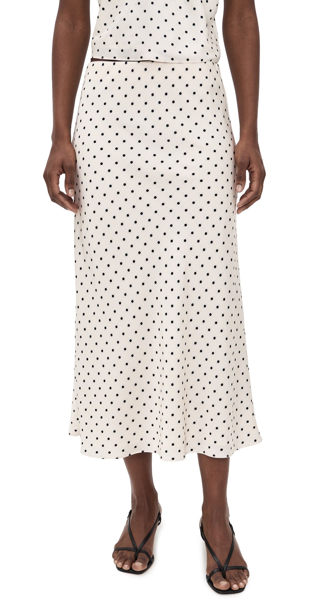 Joe's Jeans The Ines Midi Skirt Ecru Polka Dot S
