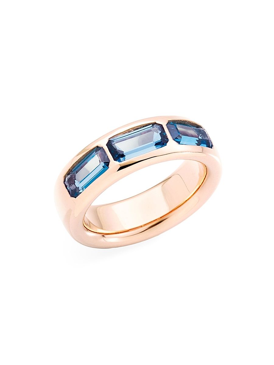 Women's Iconica 18K Rose Gold & London Blue Topaz Ring - Rose Gold - Size 7.25