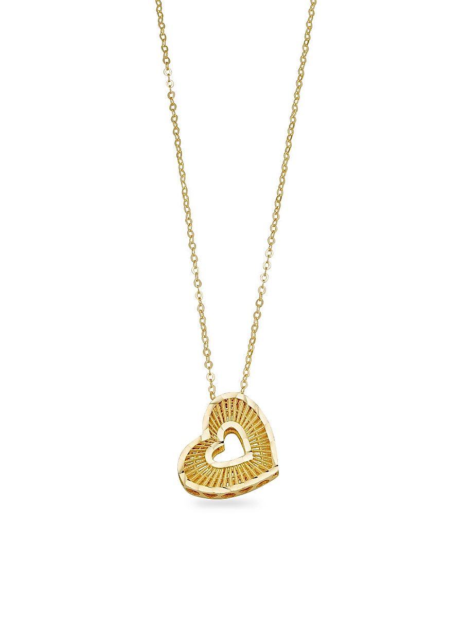 Women's 14K Yellow Gold Icon Heart Pendant Necklace - Gold - Size 18