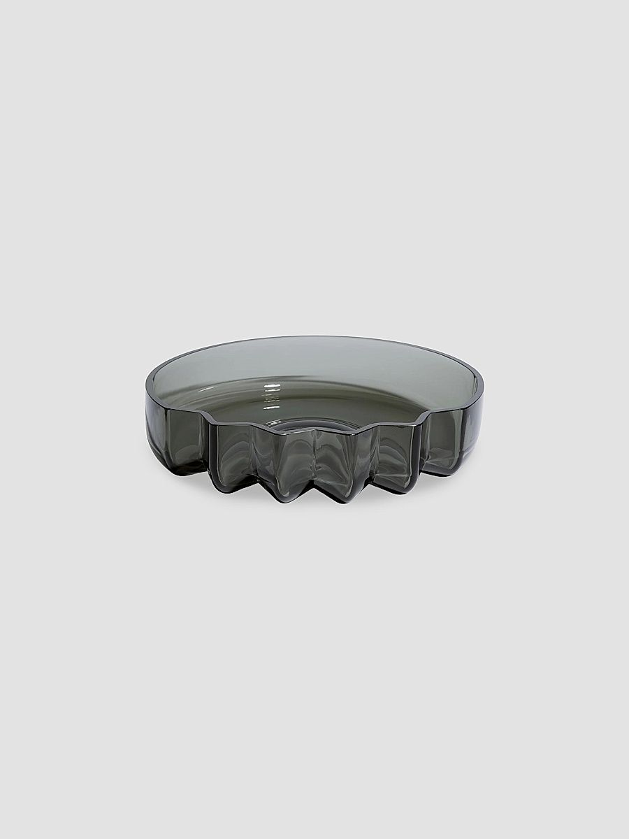 Zaha Hadid Design Pulse Glass Platter - Smoke