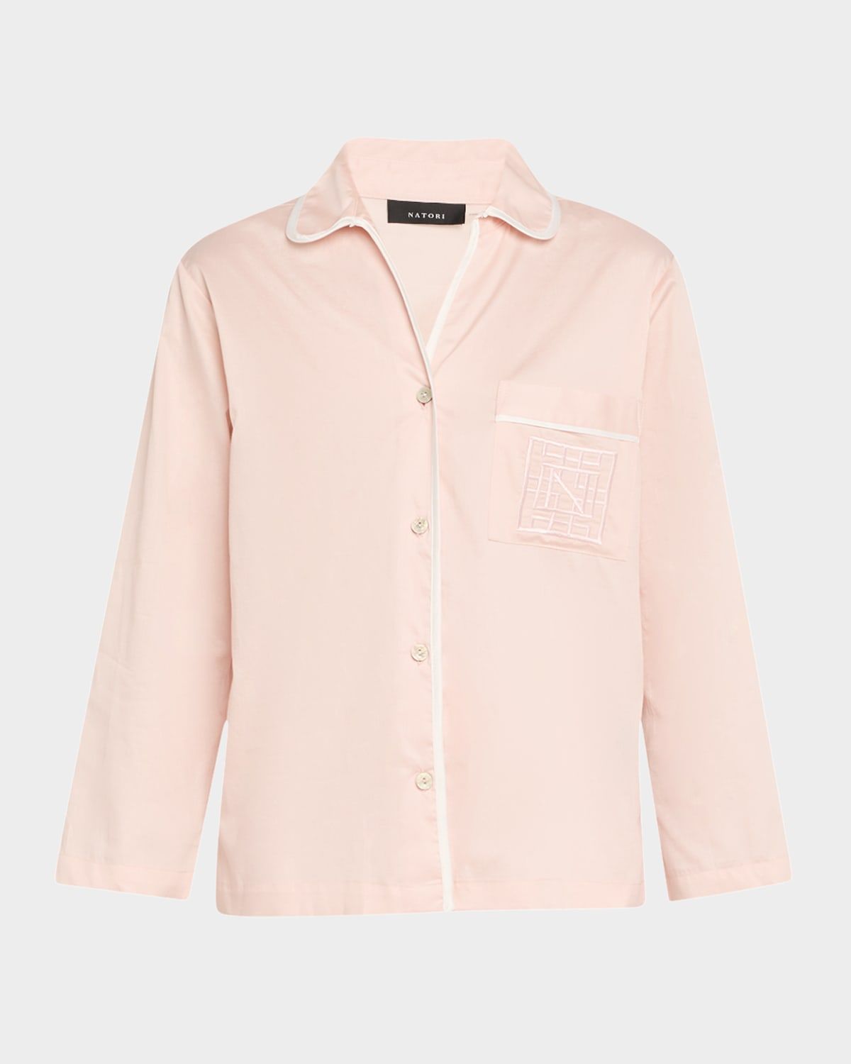 Embroidered Cotton Sateen Short Pajama Set