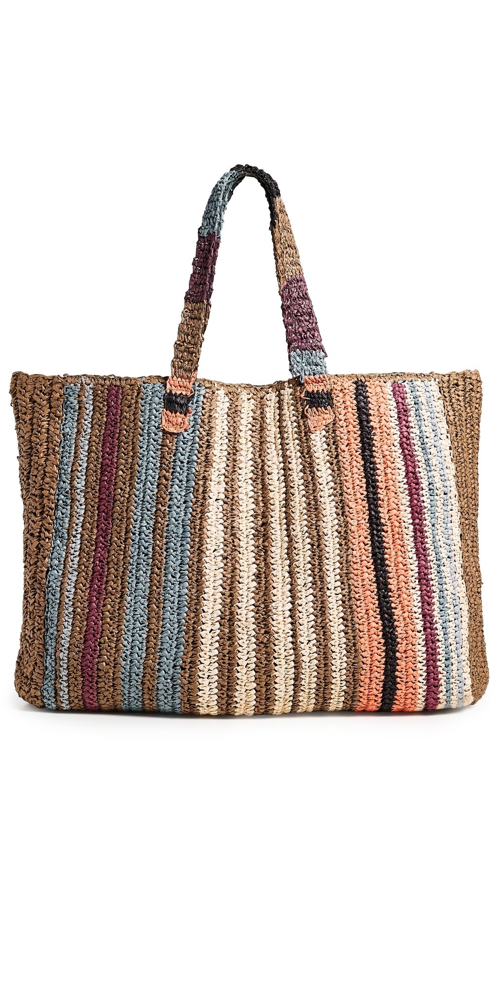 Faherty Straw Stripe Beach Tote Canyon Stripe One Size