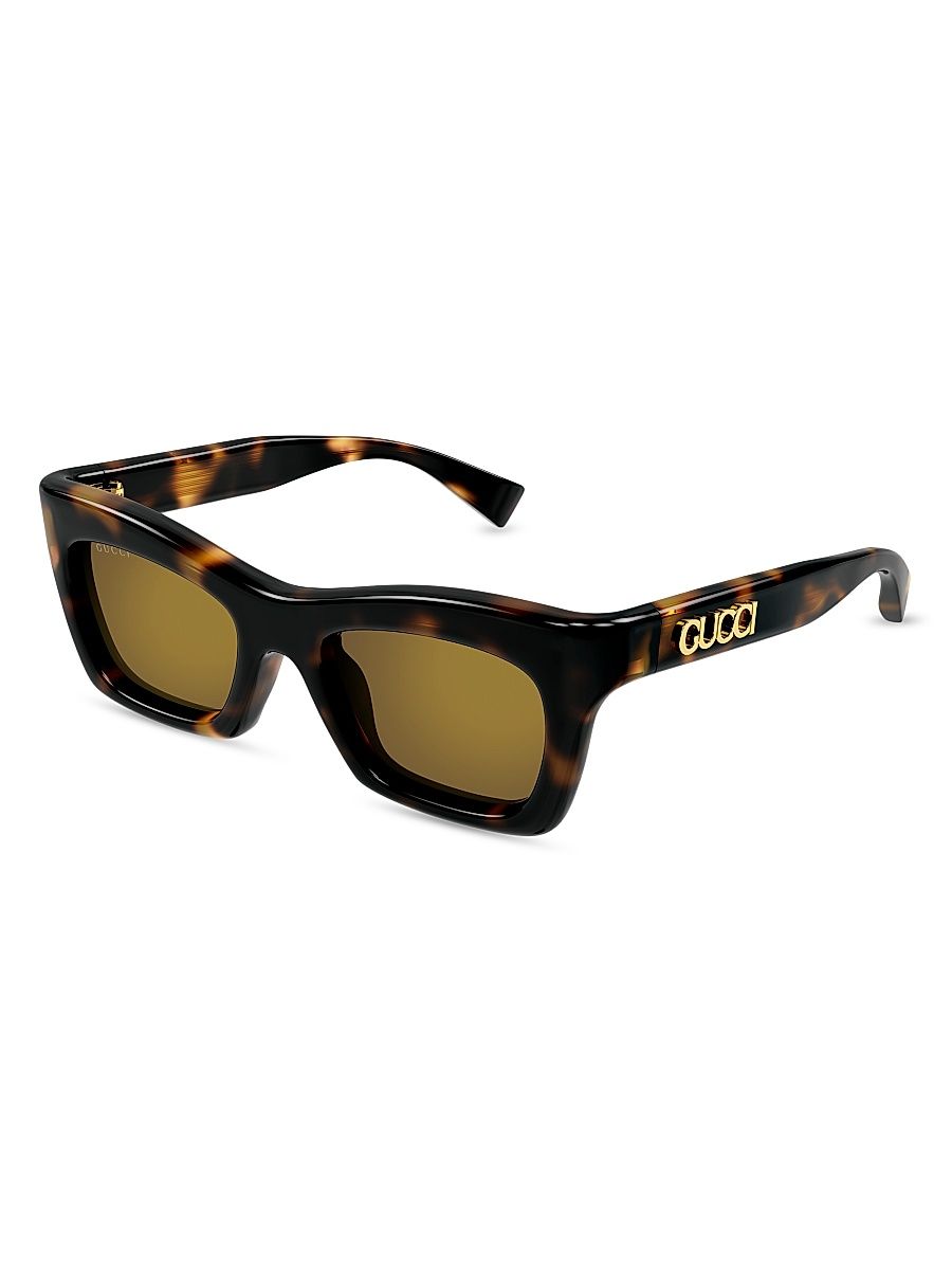 Women's Fashion Show Ancora 50MM Cat-Eye Sunglasses - Havana Yellow