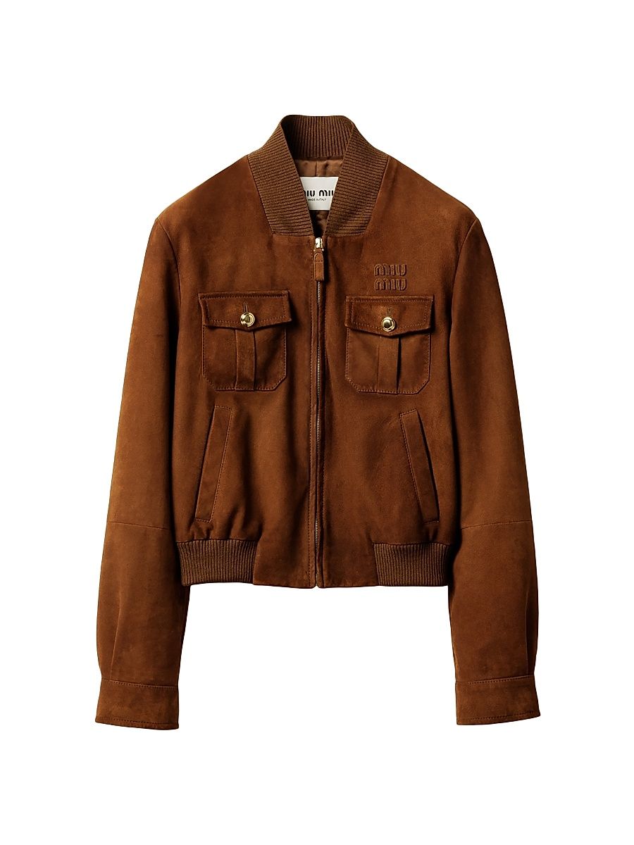 Women's Waxed Suede Jacket - Brown - Size 4