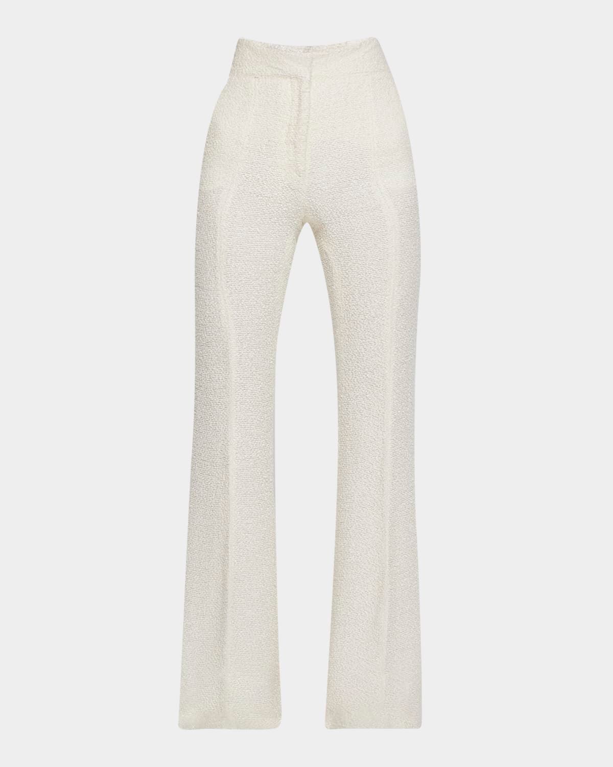 Rhein Flared Textured Silk Pants