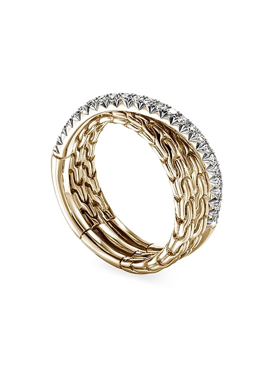 Women's JH Essentials 14K Yellow Gold & 0.35 TCW Crossover Ring - Yellow Gold - Size 8
