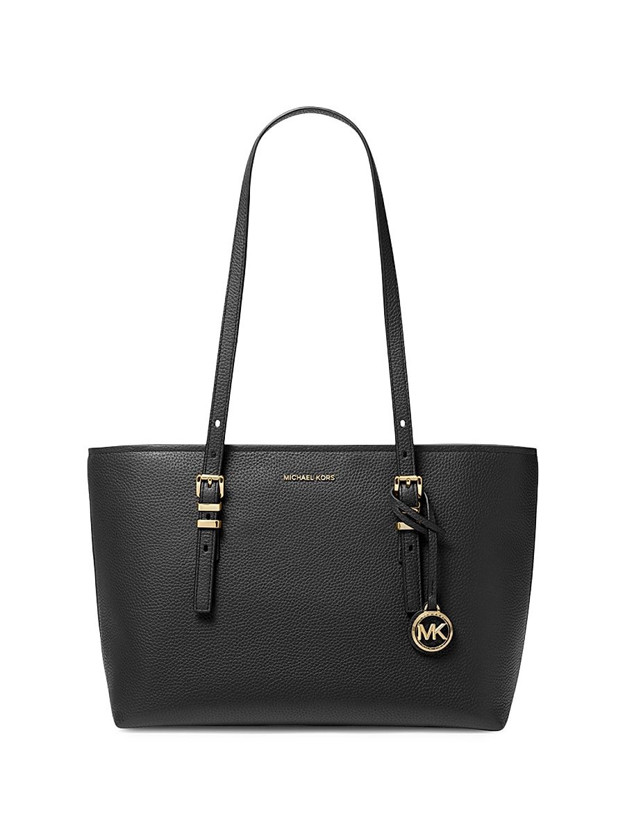 Women's Medium Quinn Leather Tote Bag - Black