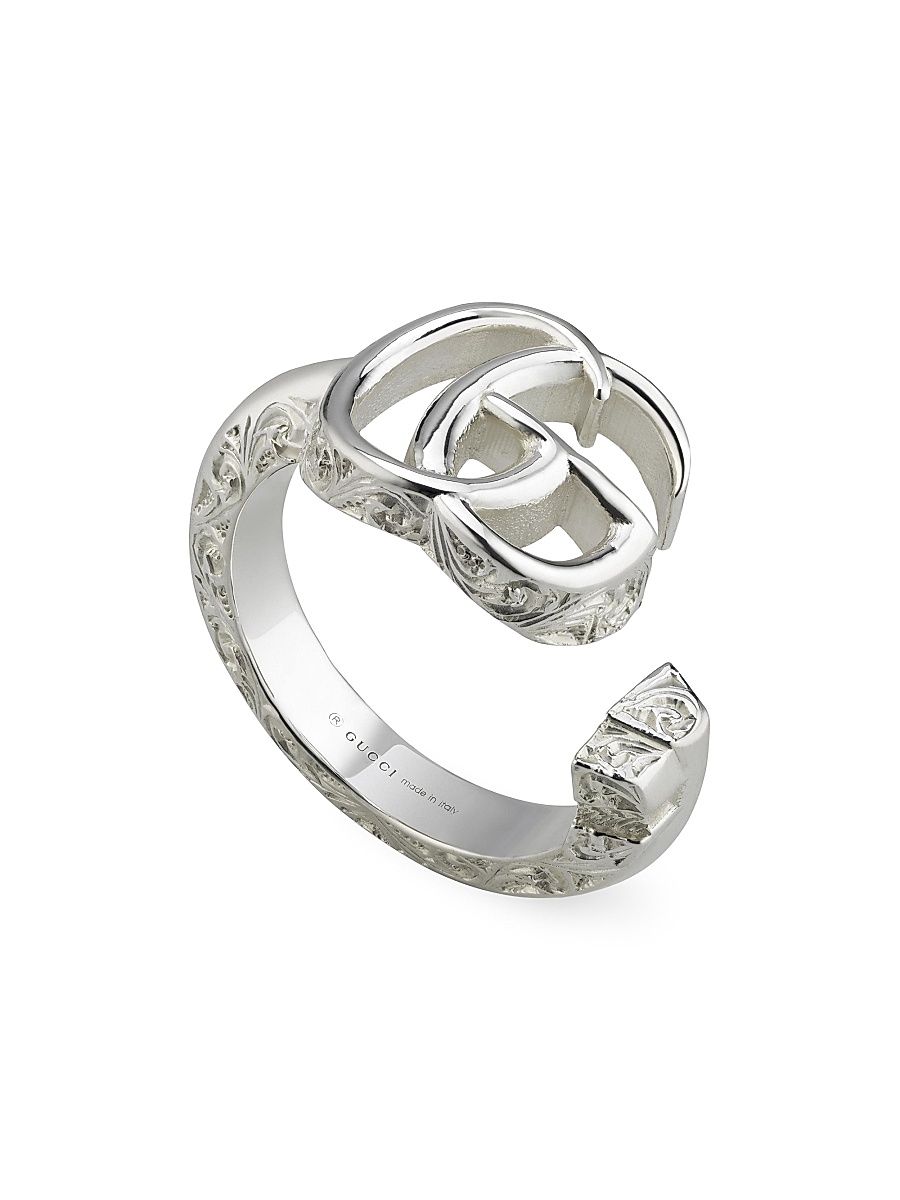 Women's GG Marmont Sterling Silver Key Ring - Silver - Size 7.25