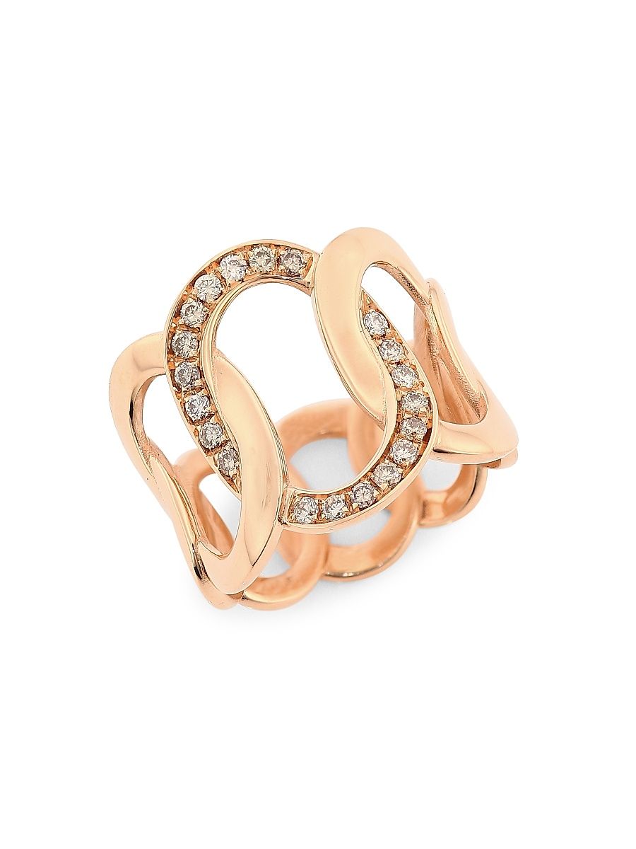 Women's Brera 18K Rose Gold & Brown Diamond Ring - Rose Gold - Size 6.75