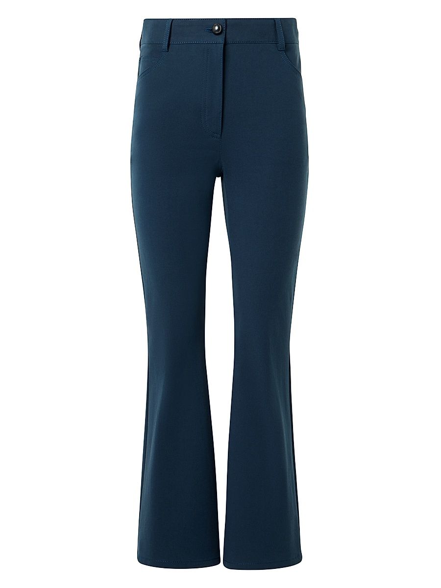 Women's Cali Stretch-Cotton Bootcut Crop Pants - Dark Blue - Size 16