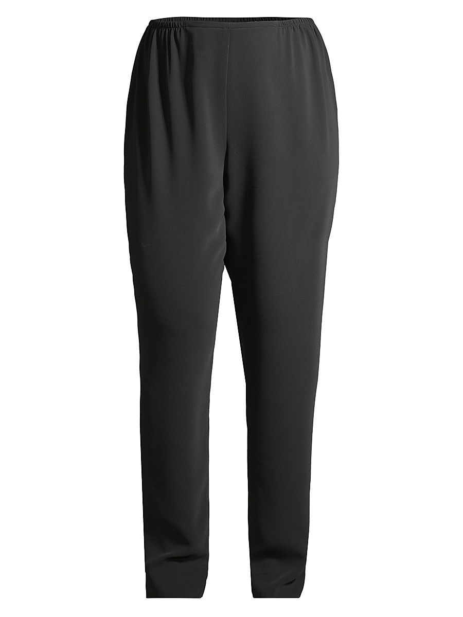 Women's Suzette Crepe Straight Pants - Black - Size Medium