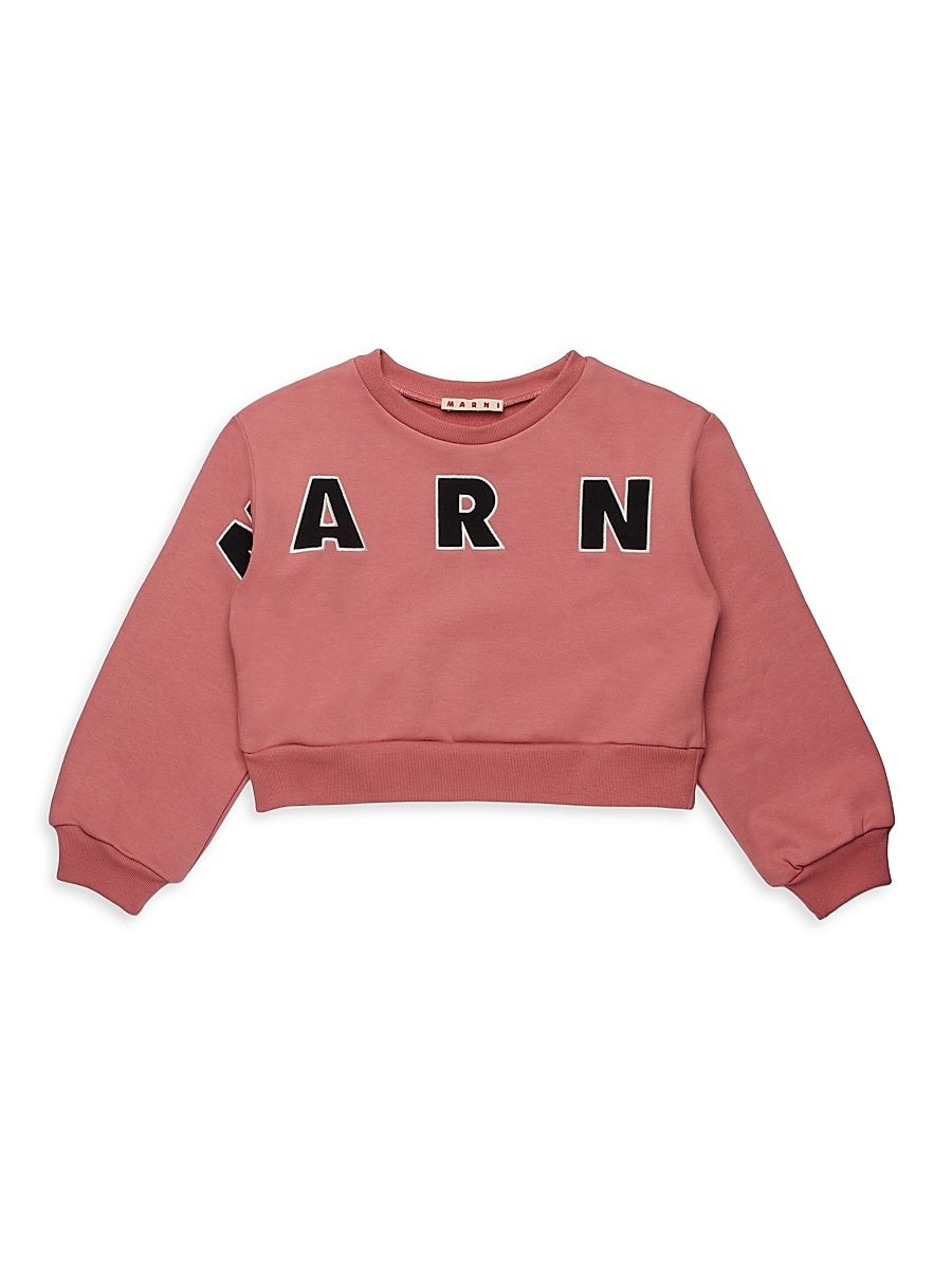 Little Girl's & Girl's Logo Crewneck Sweatshirt - Mauve - Size 8