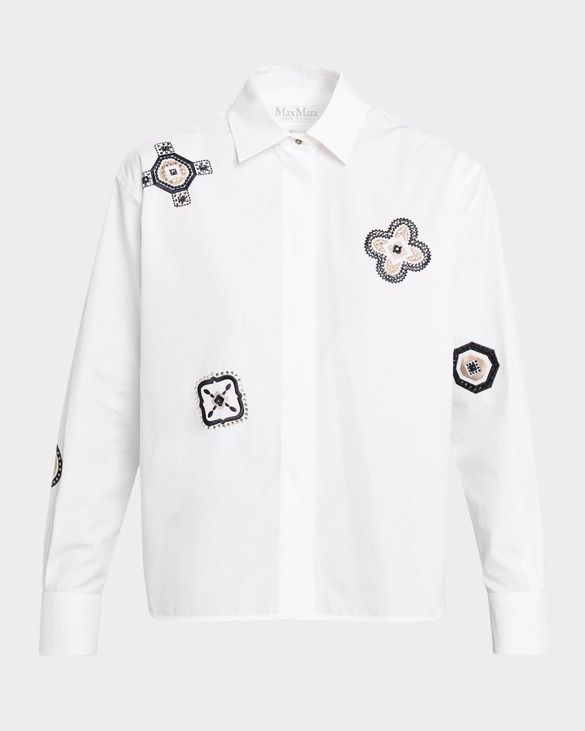 Shock Embroidered Cotton Poplin Shirt