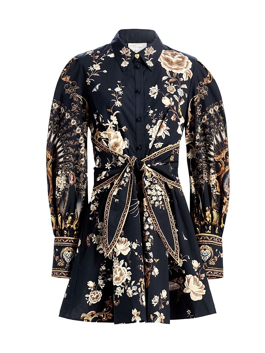 Women's Flamenco Folklore Cotton Shirtdress - Flamenco Folklore - Size Medium