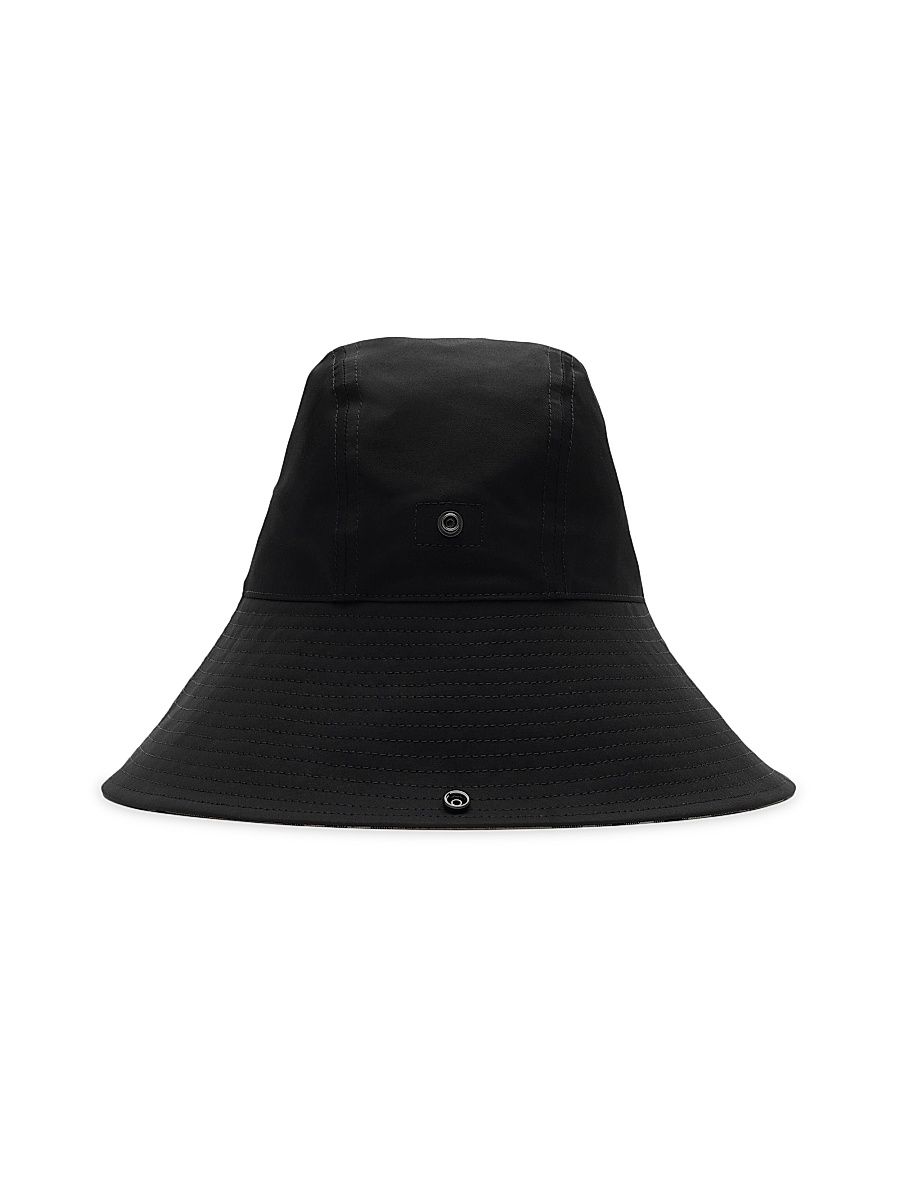 Women's Check Cotton Bucket Hat - Black - Size XS