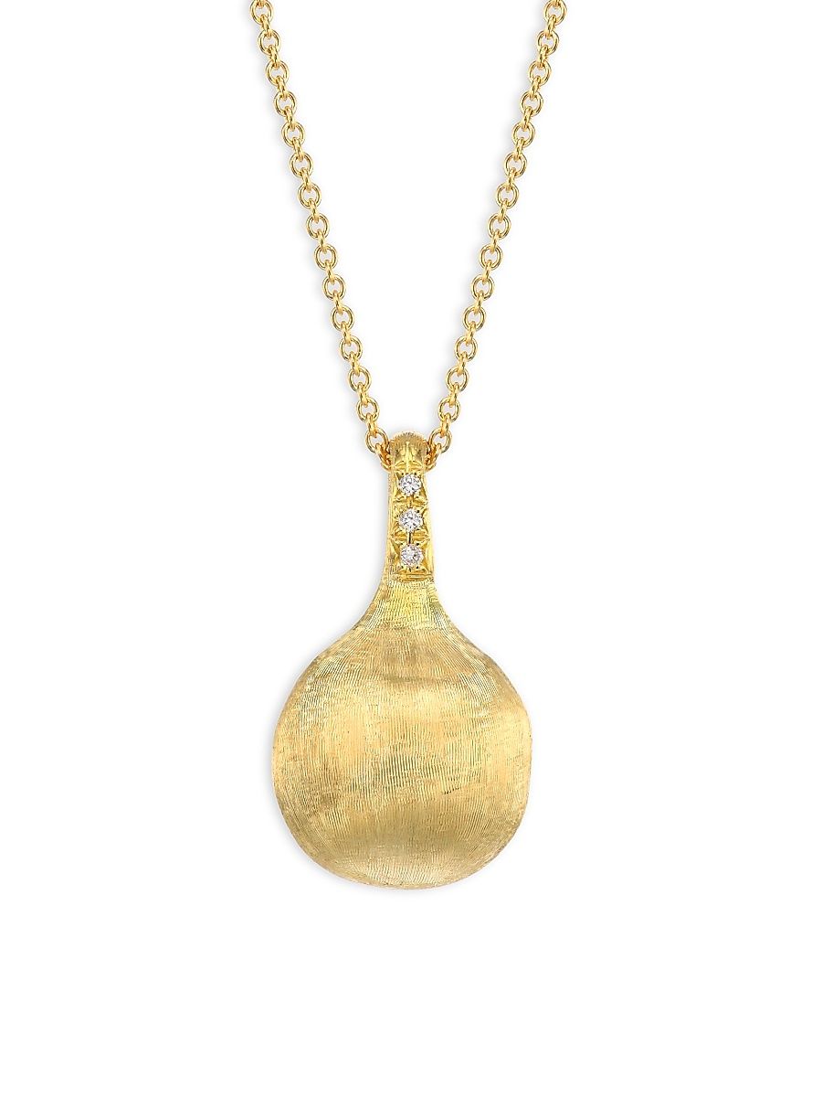 Women's Africa Boules 18K Yellow Gold & 0.03 TCW Diamond Pendant Necklace - Gold