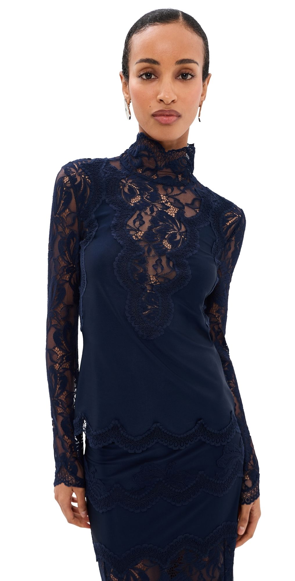 rabanne Haut Lace Top Deep Navy 34