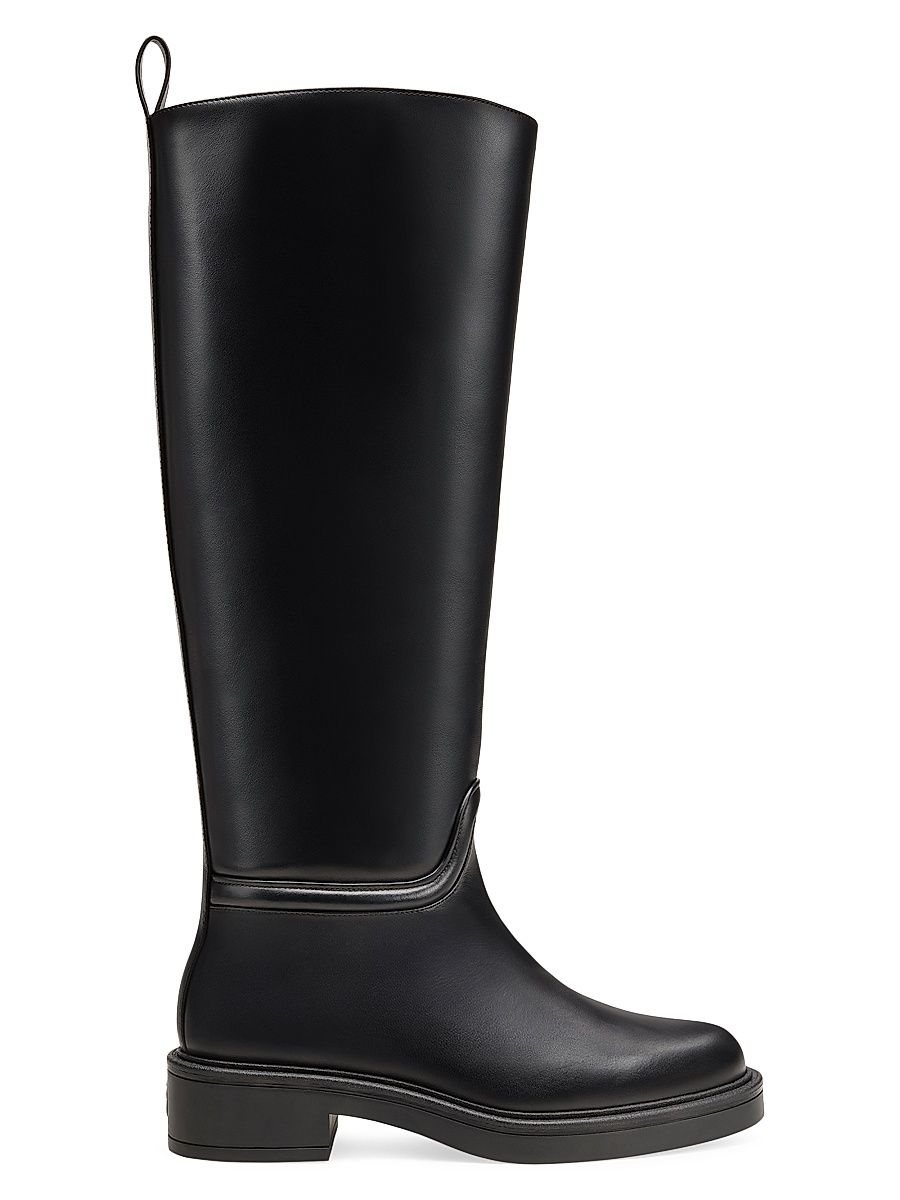 Women's Celia Leather Riding Boots - Black - Size 7