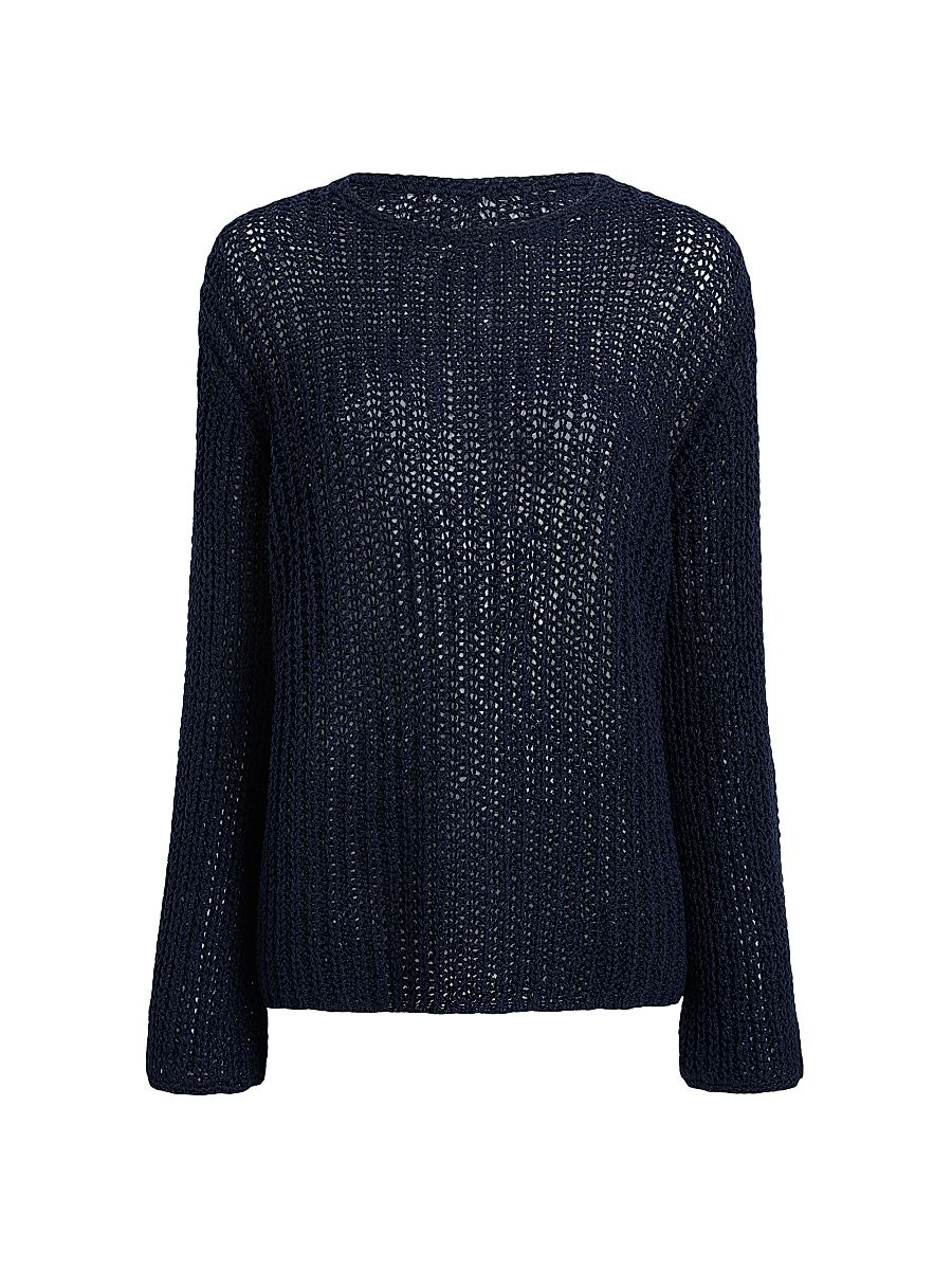 Women's Elowen Cotton Longline Sweater - Navy - Size Large