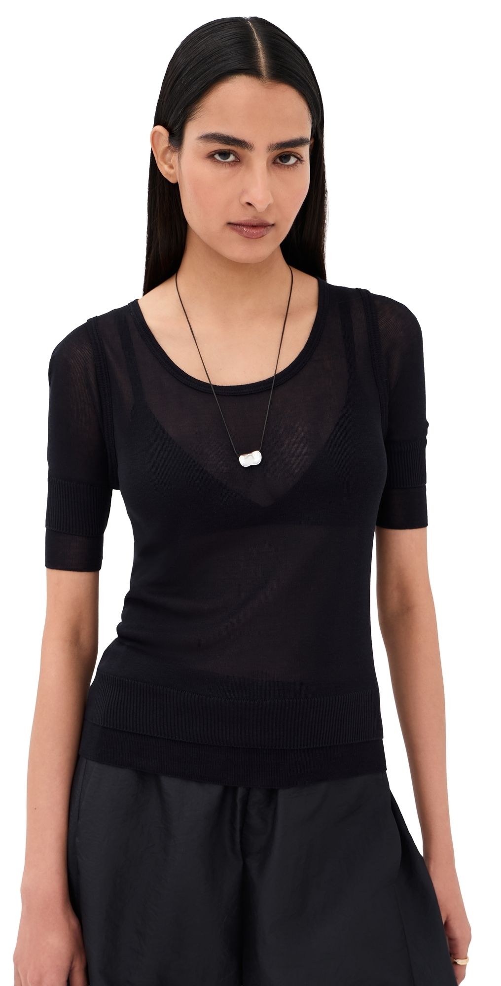 Lemaire Seamless Trompe L'Oeil Top Midnight S
