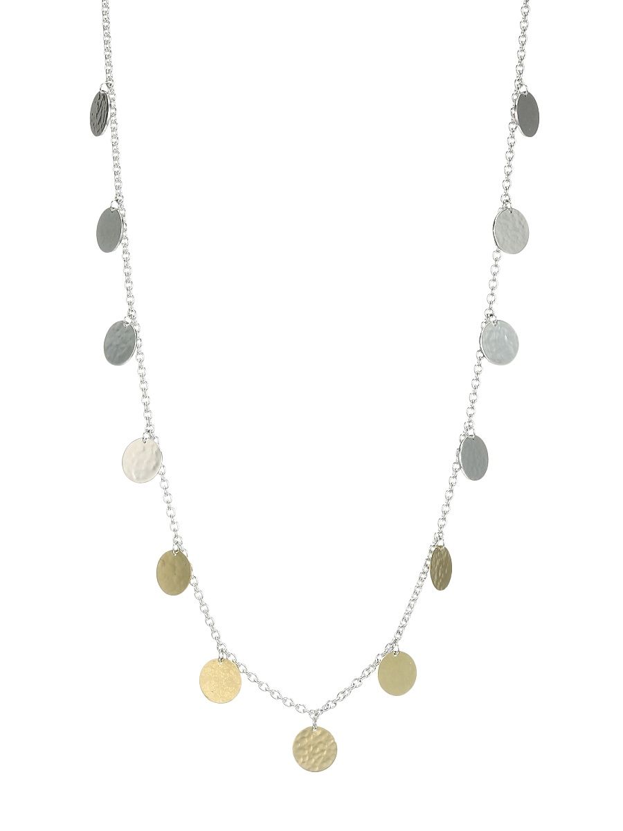 Women's Classico Chimera Two-Tone Hammered Paillette Necklace - Silver - Size 18