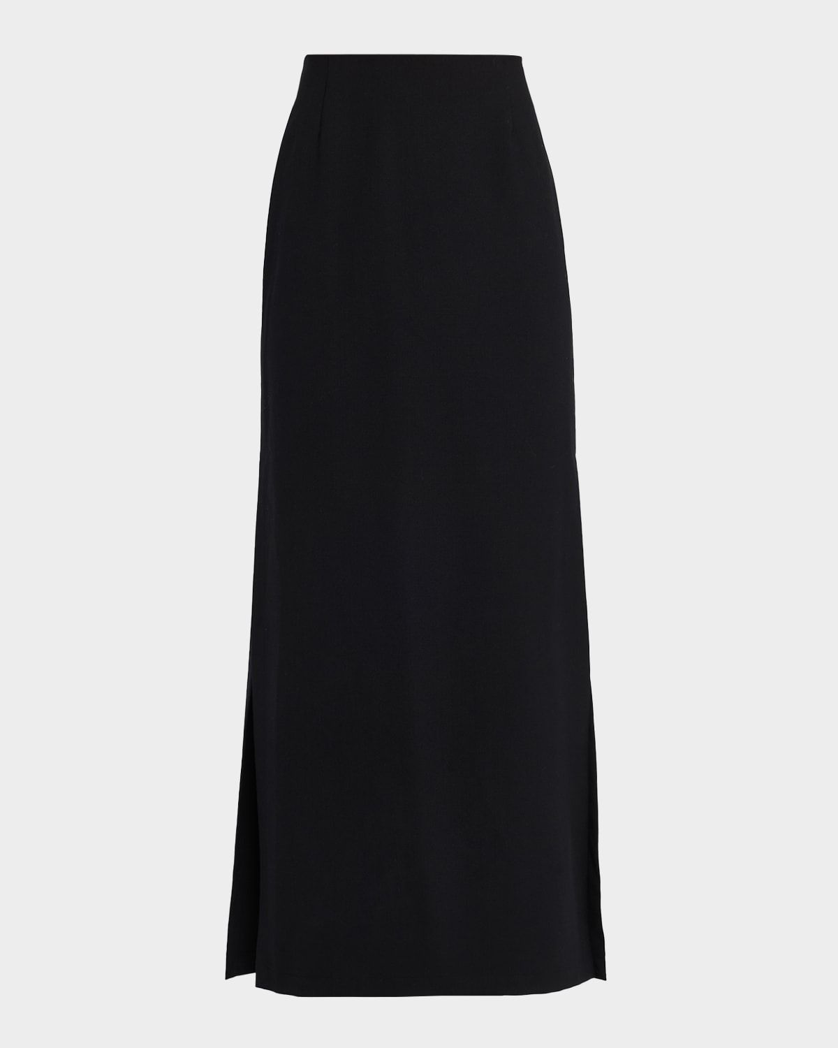 Side-Slit Wool Maxi Skirt