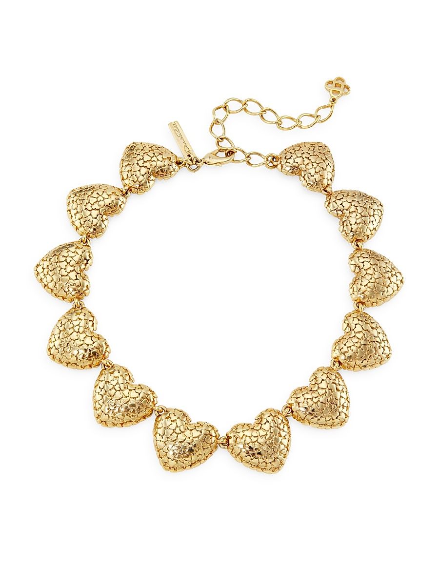 Oscar de la Renta Women's Heart Clusters Goldtone Necklace - Gold