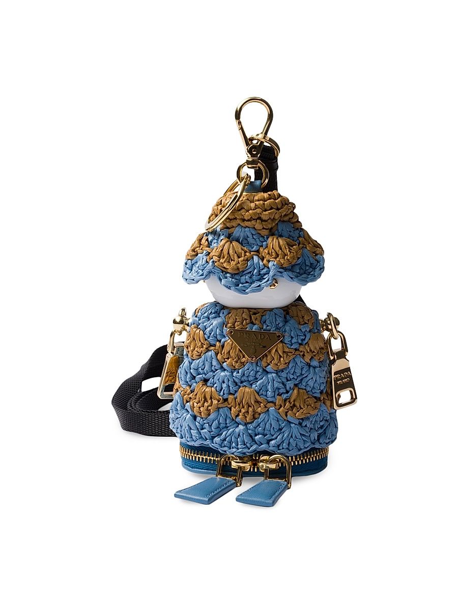 Women's Soft Robot Crochet Bag Pendant - Blue